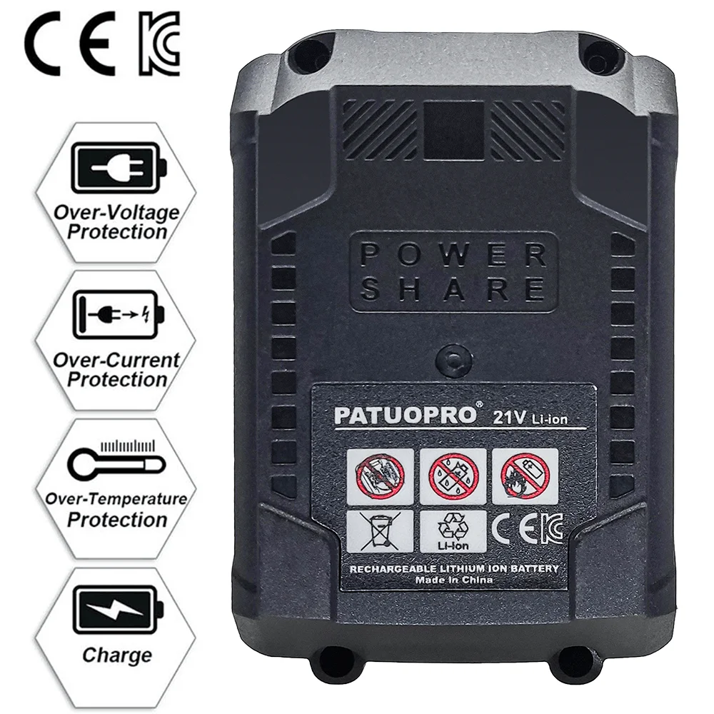 PATUOPRO 18-21V 2.0 4.0 6.0 8.0Ah Rechargeable Lithium Battery For Makita 18V Electric Wrench Saw Drill Grinder Power Tools