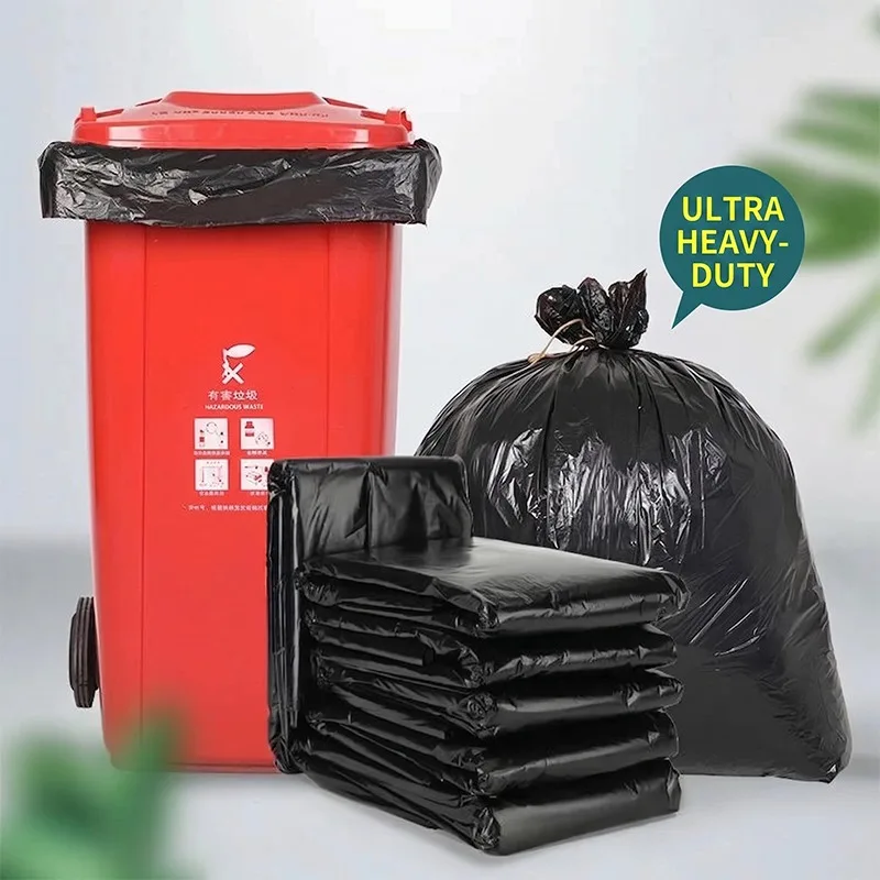 Sacs poubelles noirs résistants aux déchirures, sacs poubelles robustes de grande taille, sacs poubelles résistants aux perforations, sacs poubelles pour entrepreneurs, 7,9 gallons