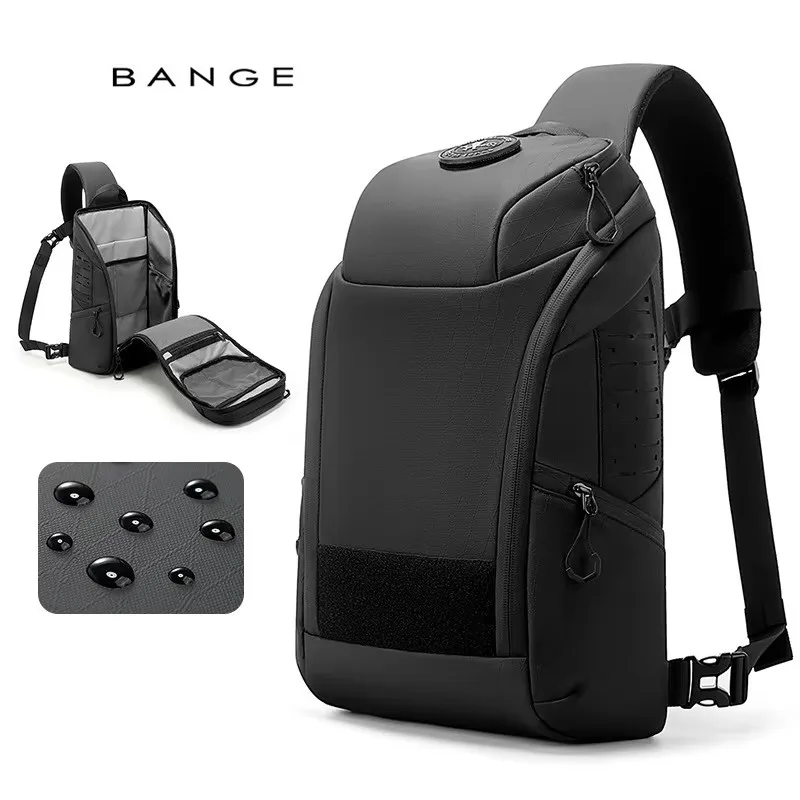 BANGE Outdoor Cycling Breast Bag Multifunctional Wear-Resistant Men's Crossbody Bag Large Capacity Urban Hiking Bag