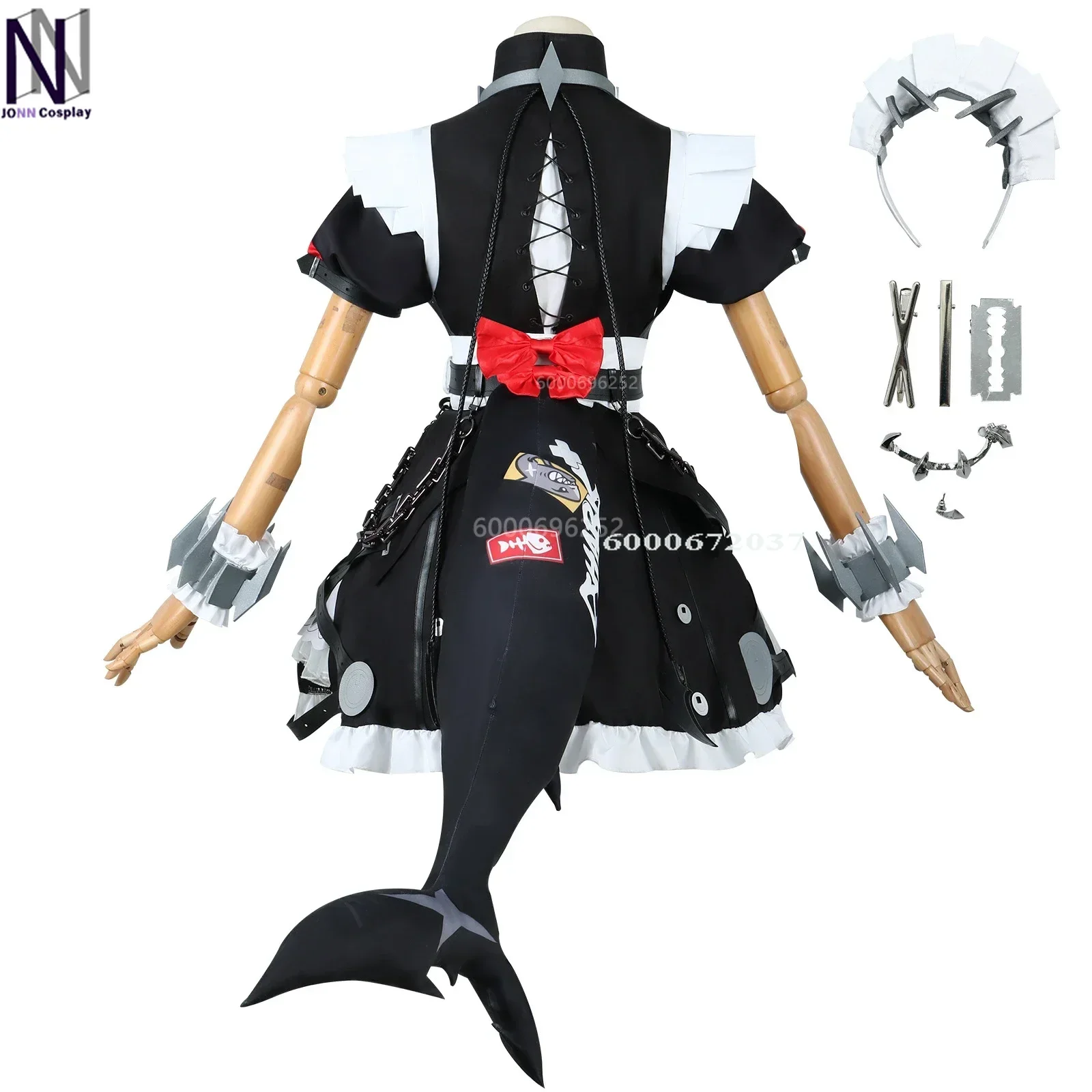 Zenless Zone Zero Game Ellen Joe Cosplay Costume Maid Dress Black Uniform Tail Prop Full Set Outfit Halloween Party for Women