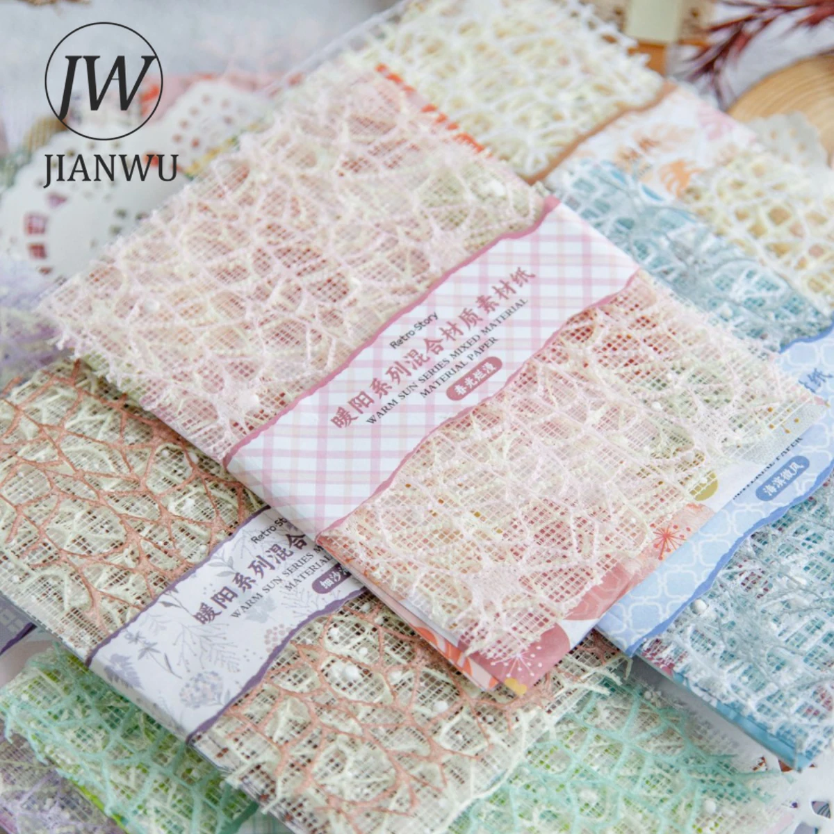 JIANWU 22 Sheets Warm Sunshine Series Literary Flower Decor Material Paper Creative DIY Journal Collage Stationery