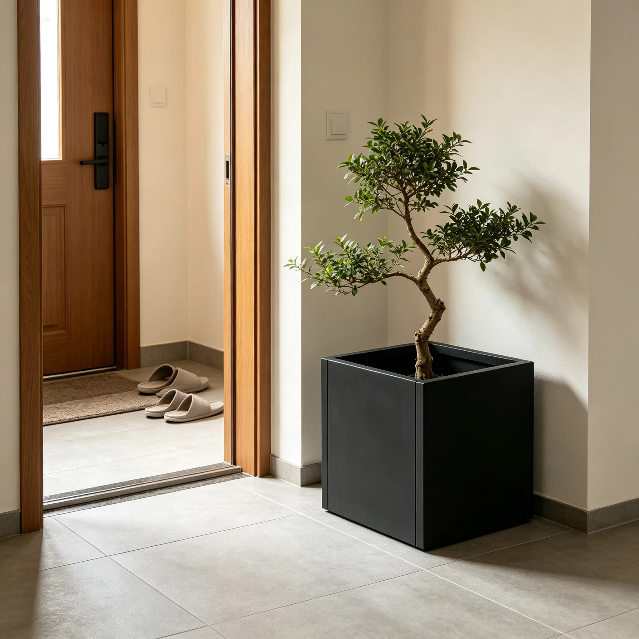Assemble Square Metal Planter Box Black Powder Coated Steel Flower Pot With Drainage Holes Indoor Outdoor Garden Modular