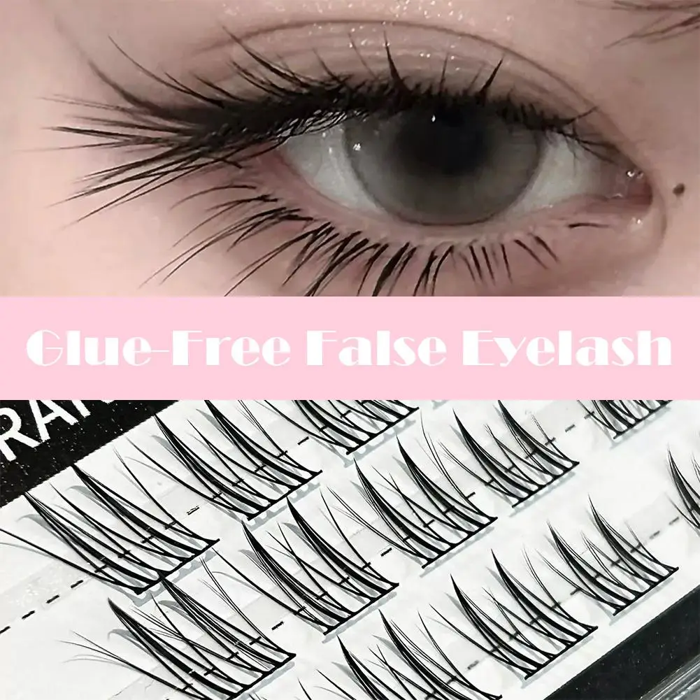 Faux-cils sans colle effet œil de renard, Extensions de cils segmentés en grappe volumineuses naturelles pour débutants, application facile S3C9