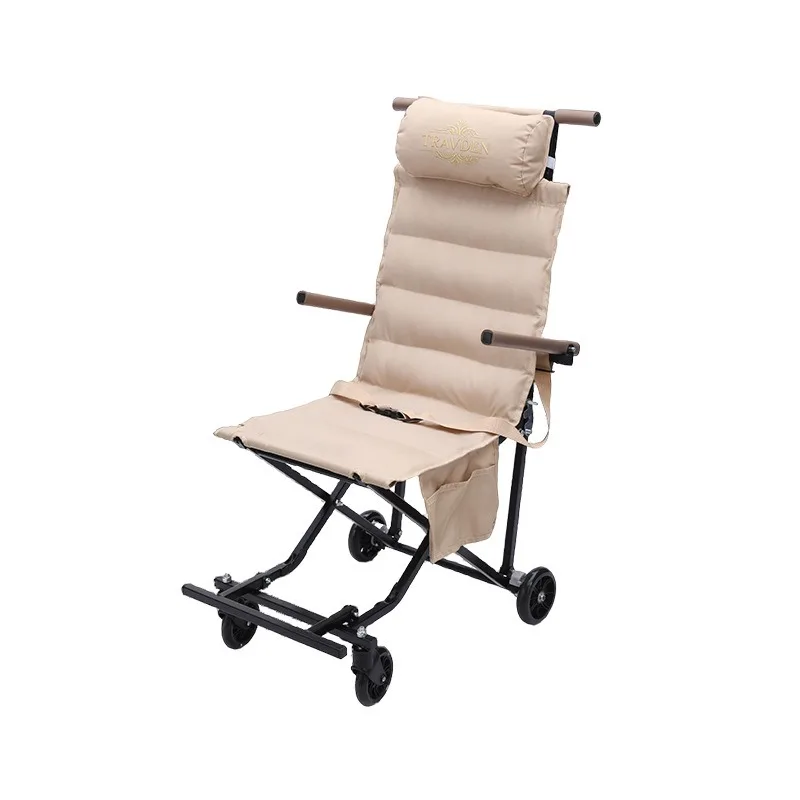 Outdoor Folding Chair Cart Lightweight Wheels Portable Family Elderly Travel Camping Chair Beach Chair Outdoor Chair Fishing - view 6
