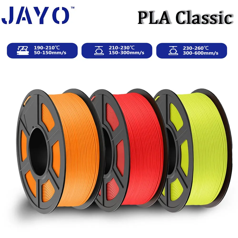 JAYO 3 Rollen PLA Matt/HS PLA Matt (=PLA Classic)/HS Matt PETG 3D-Drucker-Filament 1,75 mm, ordentlich gewickelt und ungiftiges PLA für 3D