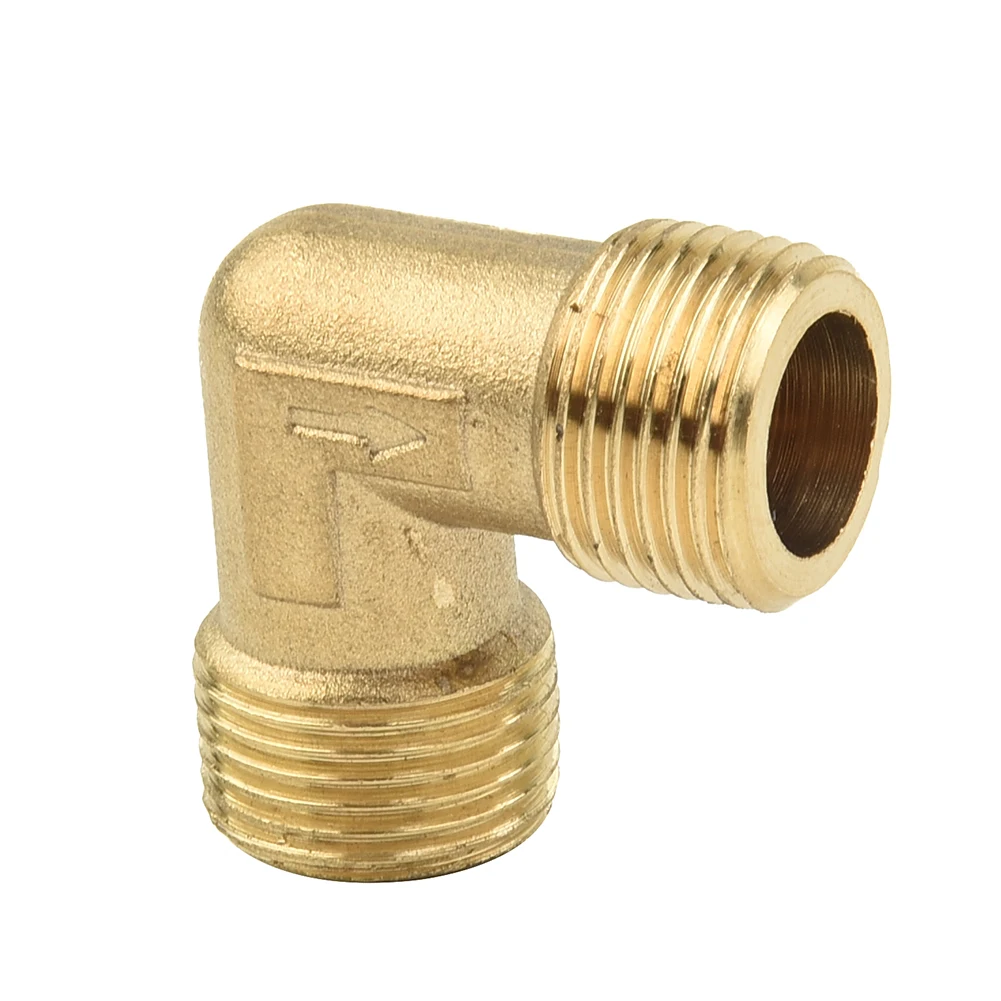 High Quality Elbow Coupler Pipe Joint Brass Fitting Fittings Gold Tone Male To Male 90 Degree Accessory Adapter