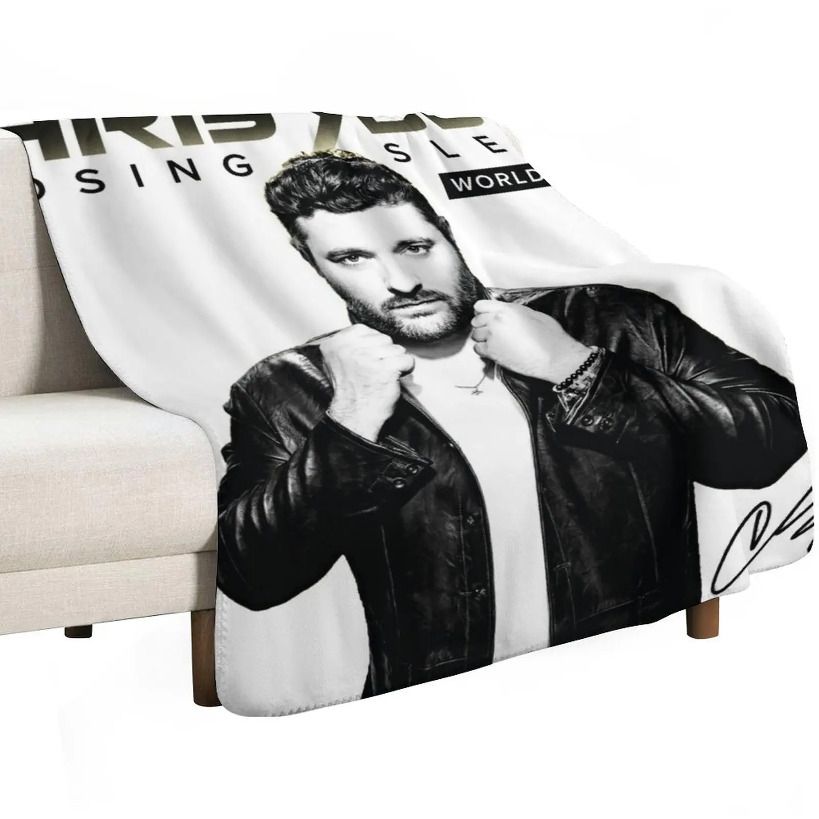 chris young with signature Throw Blanket Bed linens funny gift Bed Quilt Furrys Flannel Blankets
