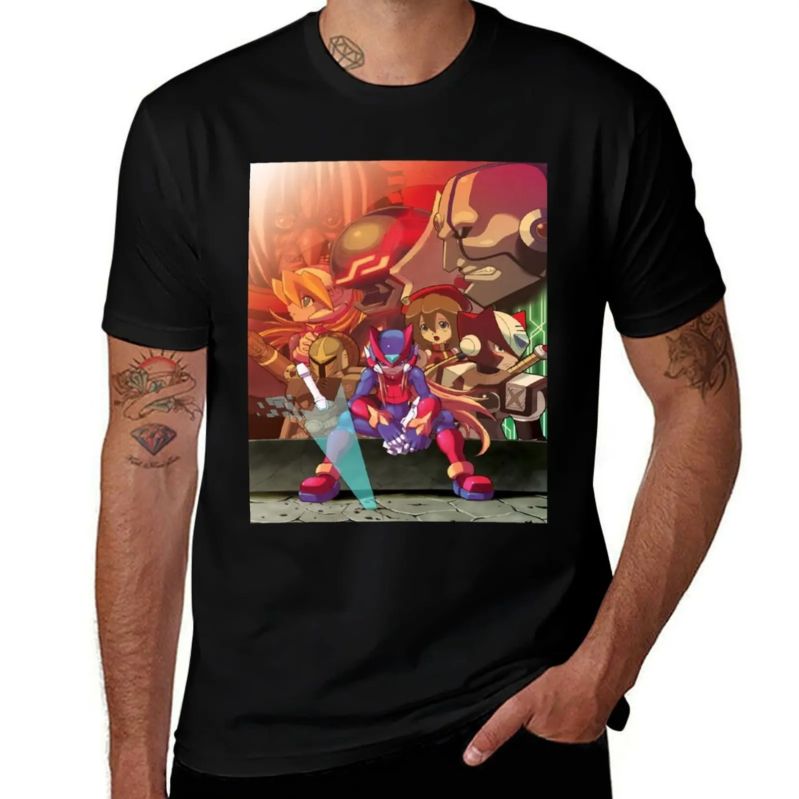 Футболка с видеоиграми mega man, мужская футболка большого размера, рубашки с надписью, подарки для парня, мужская тренировочная рубашка