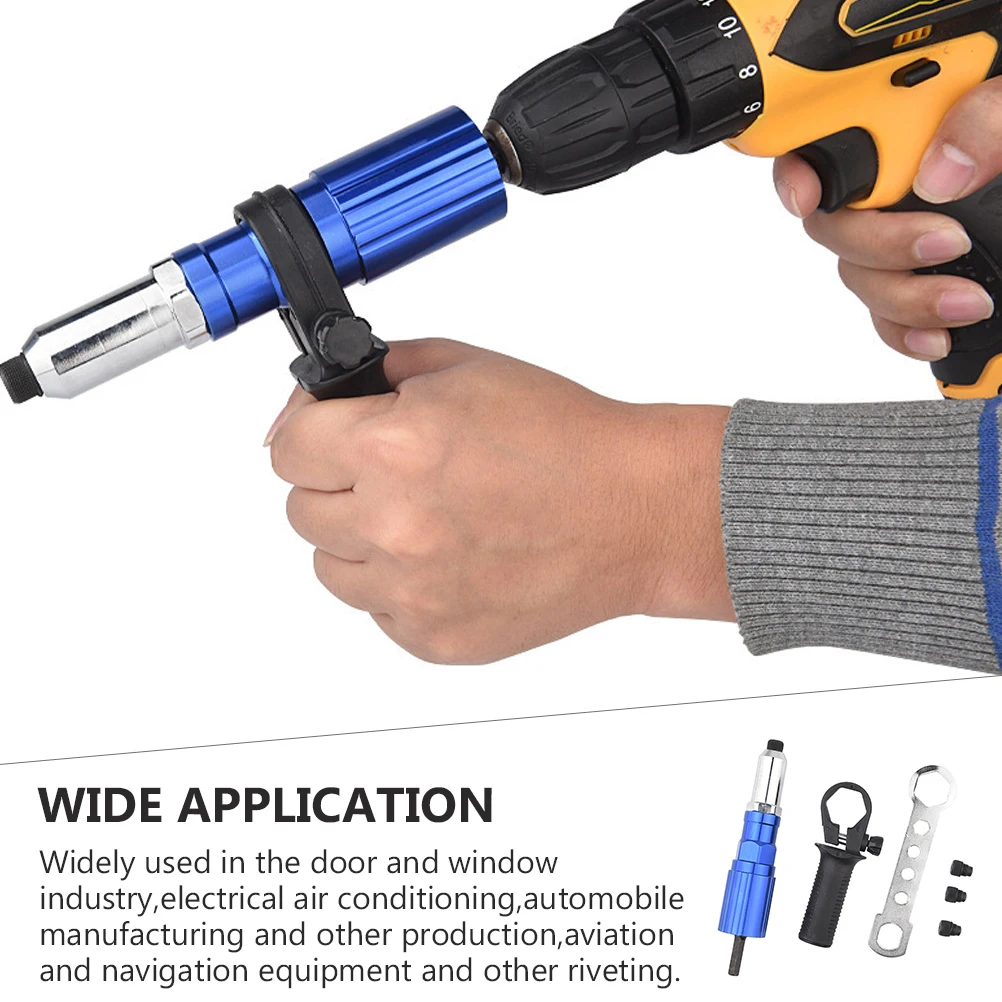 

1Set Electric Rivet Adapter Professional Heavy Duty Drill Attachable Insert Nut Tool for Aviation Navigation Manufacturing