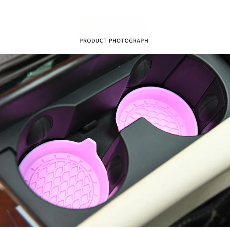 New Non-slip Water Cup Pad Car Coaster Diamond Rhinestone Bling Decoration Anti-skid Rubber Cup Bottle Mat Accessories