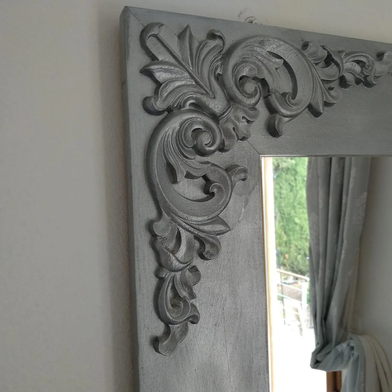 F-3C 4Pcs Wood Carved Mouldings Corner Onlay Applique European Style Classic Furniture Home Decor 20X20cm