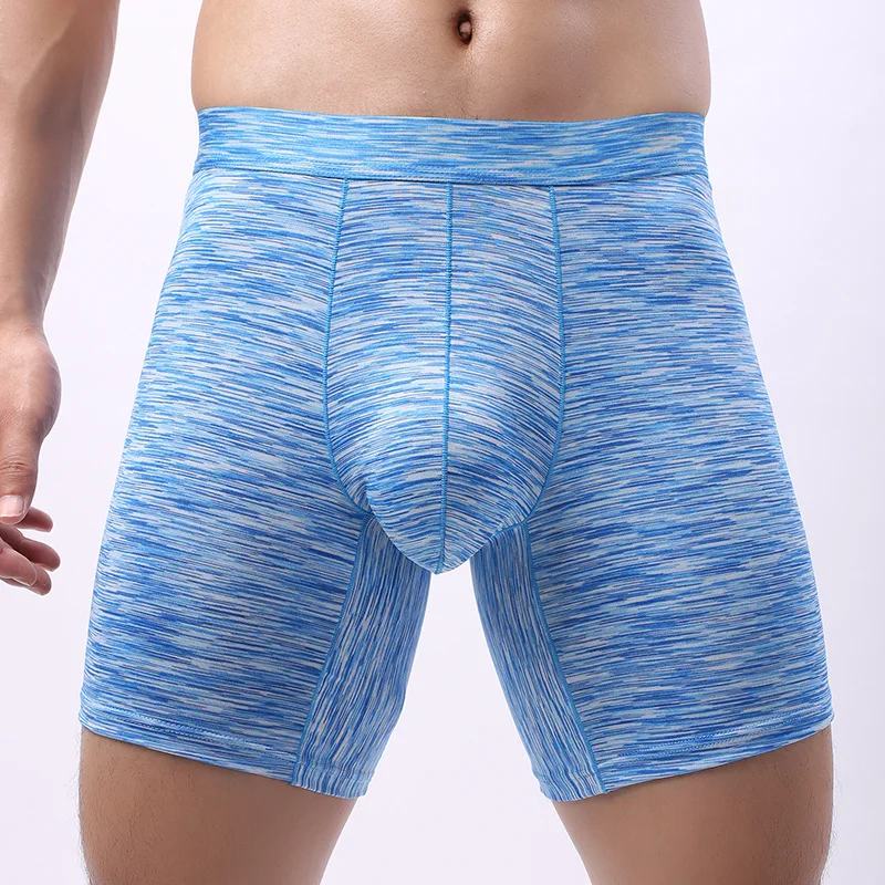 Men Boxershorts Pouch Bulge Underpants Male Five-Point Shorts Anti-Wear Long Legs Underwear Sports Boxers Calzoncillo Hombre