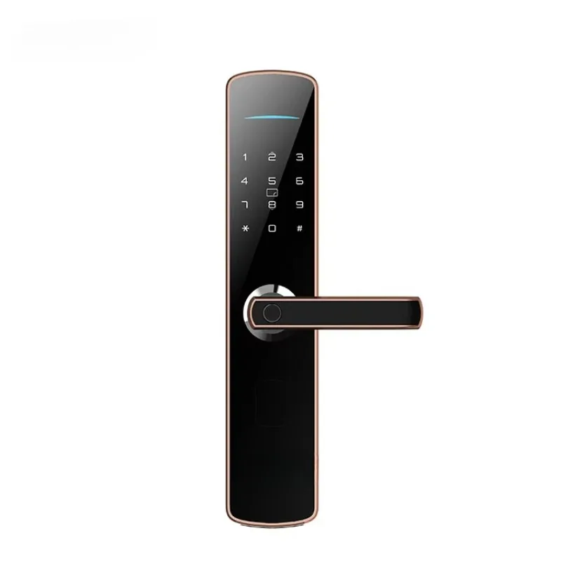 Intelligent Digital Slim Fingerprint Electric Keyless Lock Smart Enabled Cylinder Interior Door Handle