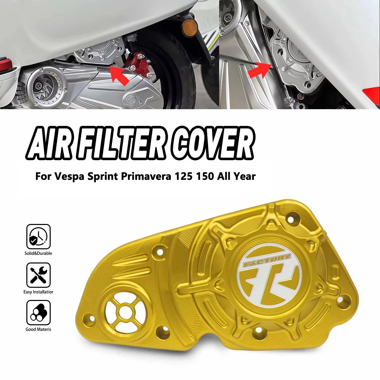 

For Vespa Sprint Primavera 125 150 All Year Motorcycle Air filter Cover Air Filter Protective Guard Essential Protection
