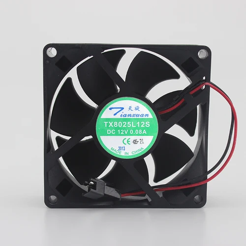 Imagen 2 del producto Ventilador con cubierta de 80 mm TX8025L12S 12 V 0.08A 8 CM 80x80x25 mm Ventilador de enfriamiento silencioso ultrasilencioso para PC y electrónica