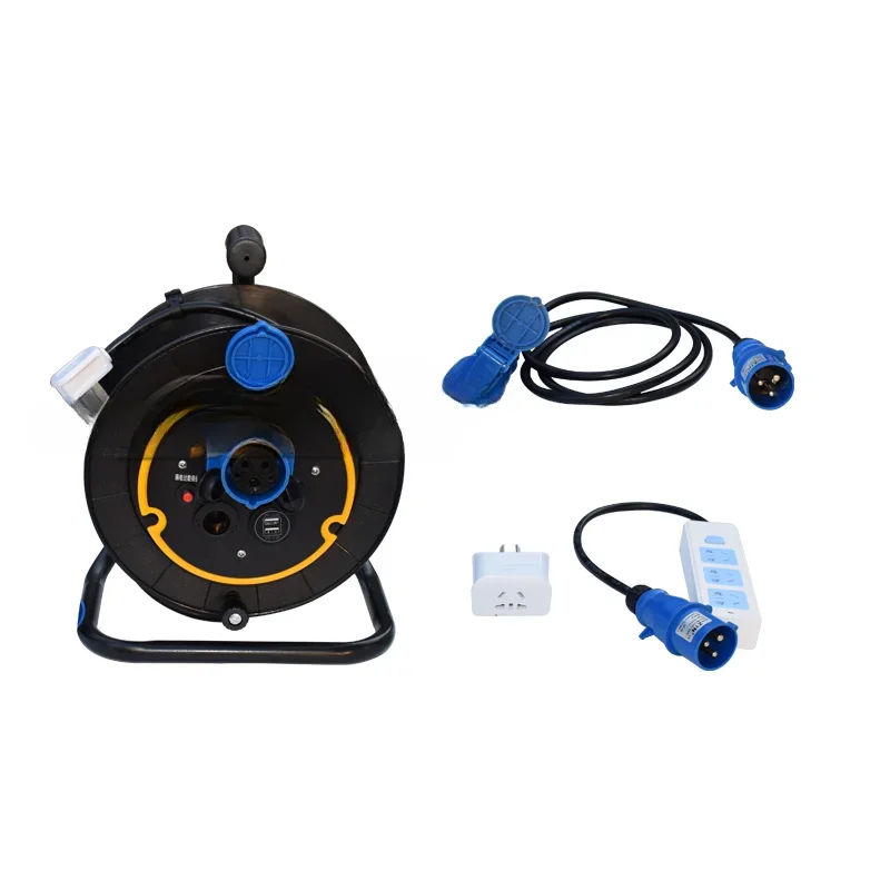 RV multifunctional reel, RV external power cord, charging cable, storage tray, RV supplies