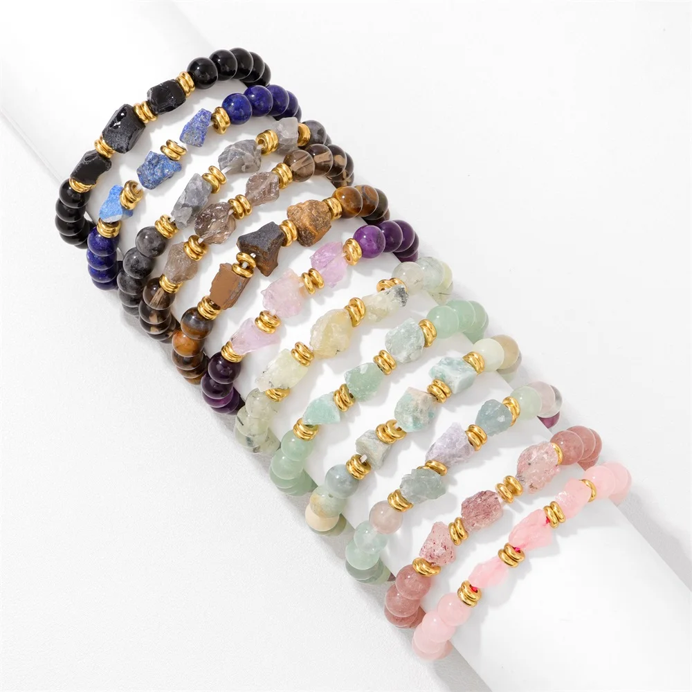 Energy Natural Quartz Stone Bracelet For Women Smoky Crystal Quartz Beaded Bracelet For Men Bangles Healing Jewelry Meditation view 3