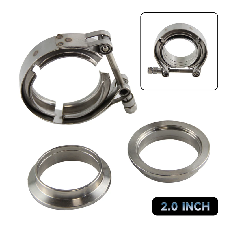 

V Band Clamp 2'' Inch Turbo Exhaust Downpipe Stainless Steel 304 With 2Flange
