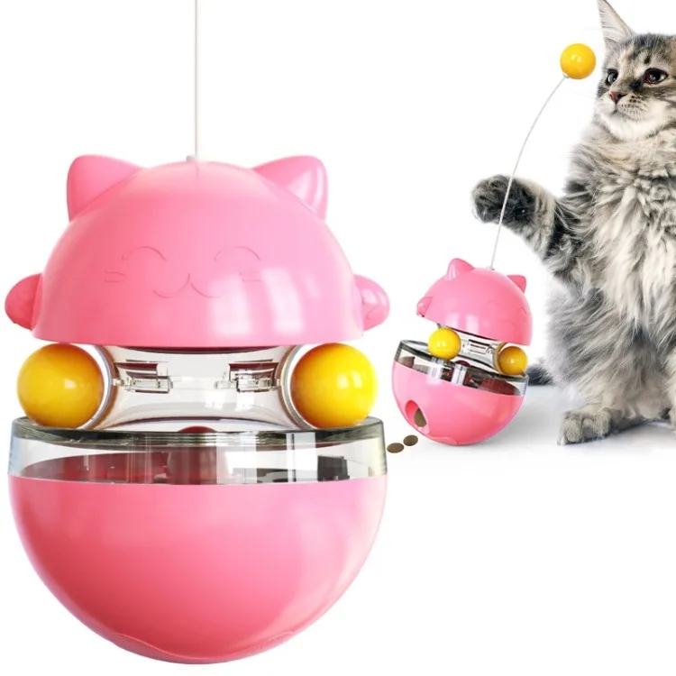 

Игрушка для кошек, забавная игрушка-дразнилка для кошек с качающимся стаканом и шариком для раздачи еды для домашних животных, шарик-диспенсер для игривых котят