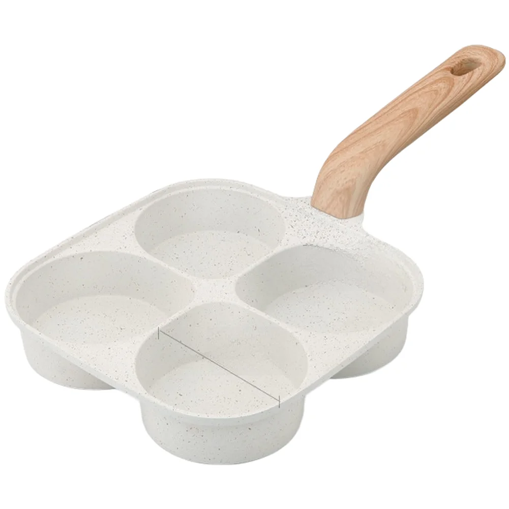 Deepened 4 Hole Egg Skillet Made with Maifan Stone Coating Compatible with Gas Induction and Electric Stoves for Home Cooking