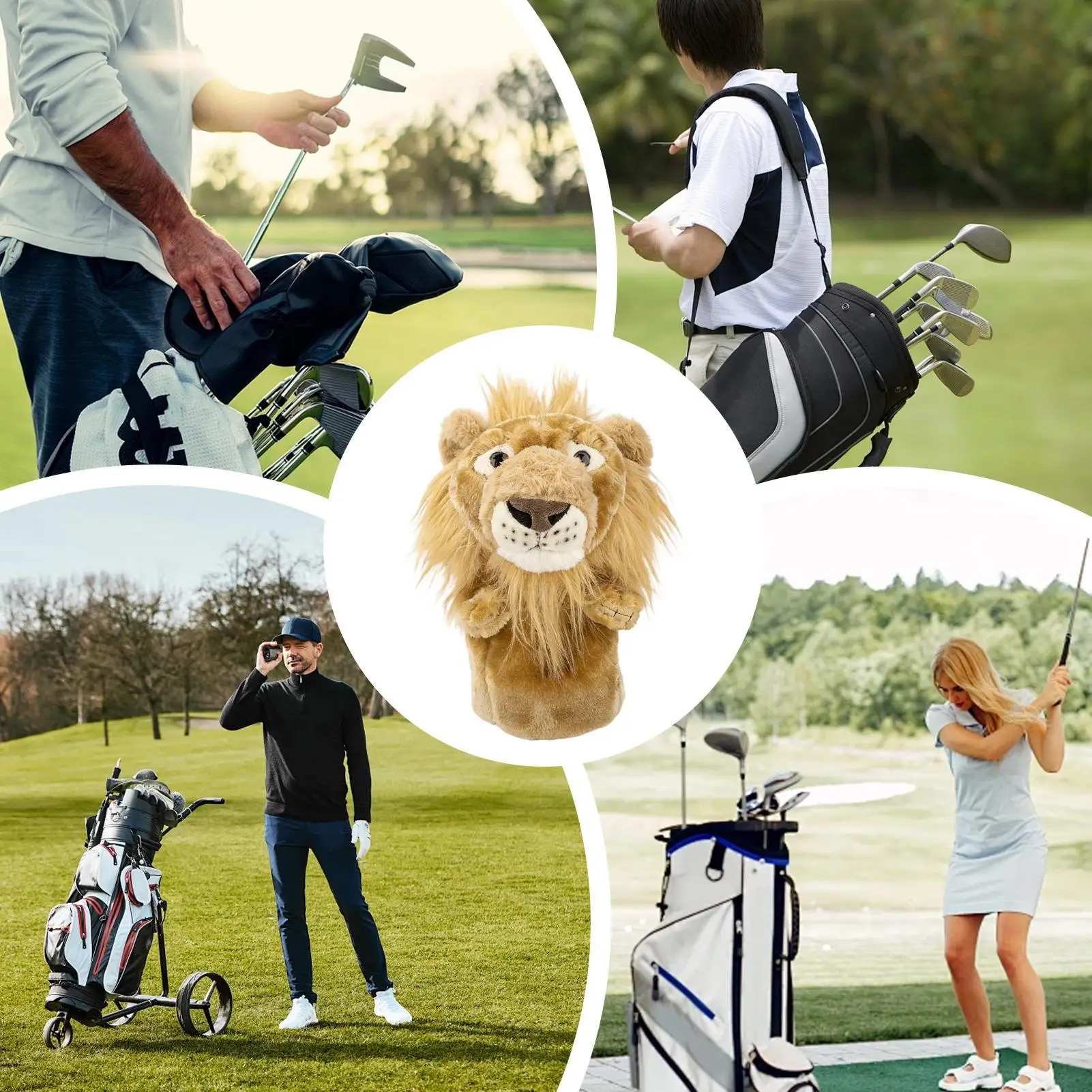 أغطية رأس نادي الجولف إكسسوارات رياضية لطيفة من القطيفة أغطية رأس لسائقي الجولف البقرة للغابات الممر مطرقة القيادة في الهواء الطلق