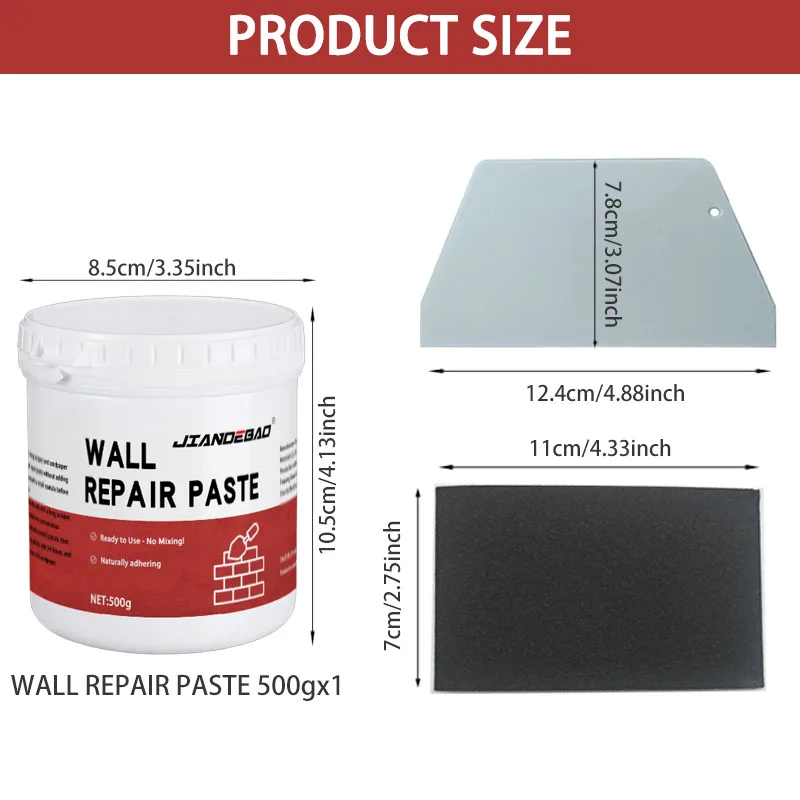Home Wall Repair Putty Paste - Easy to Use, No Sanding Needed for Filling Wall Holes, Cracks, Suitable for Living Room, Bedroom