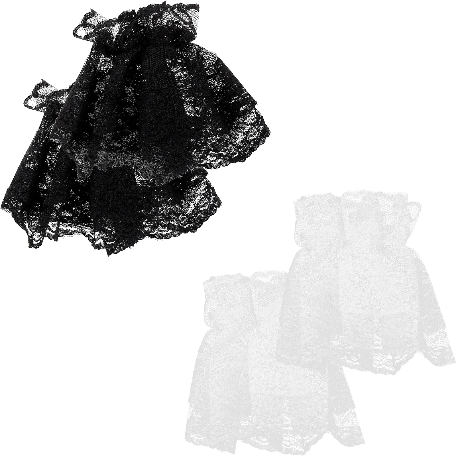 2 пары перчаток на запястье в стиле Лолиты, нежные кружевные рукава для официальной одежды, оперный банкетный тематический наряд для фотосессии, кружевные рукава на запястье