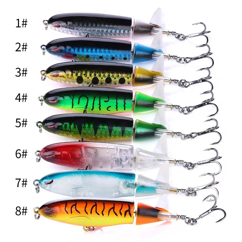 10cm 1.5g  Floating Pencil Popper Fishing Lures Rotating Tail Topwater Hard Wobbles Artificial Bait  fishing goods