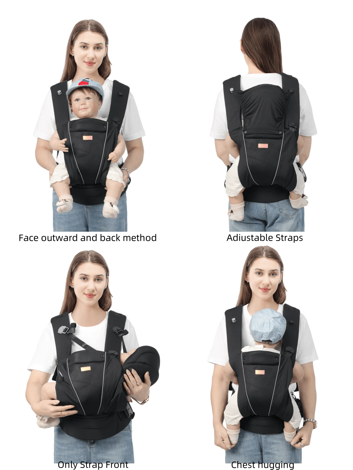 Ergonomic and Lightweight Infant Baby Carrier for 7-44lbs with Enhanced Lumbar Support, All Day Comfort for Hands-Free Parenting