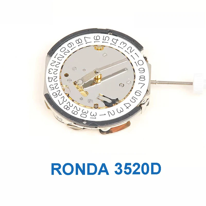 

New Swiss Original RONDA 3520D Quartz Movement 6/12 Hours 3520. D Watch Movement Replacement Parts
