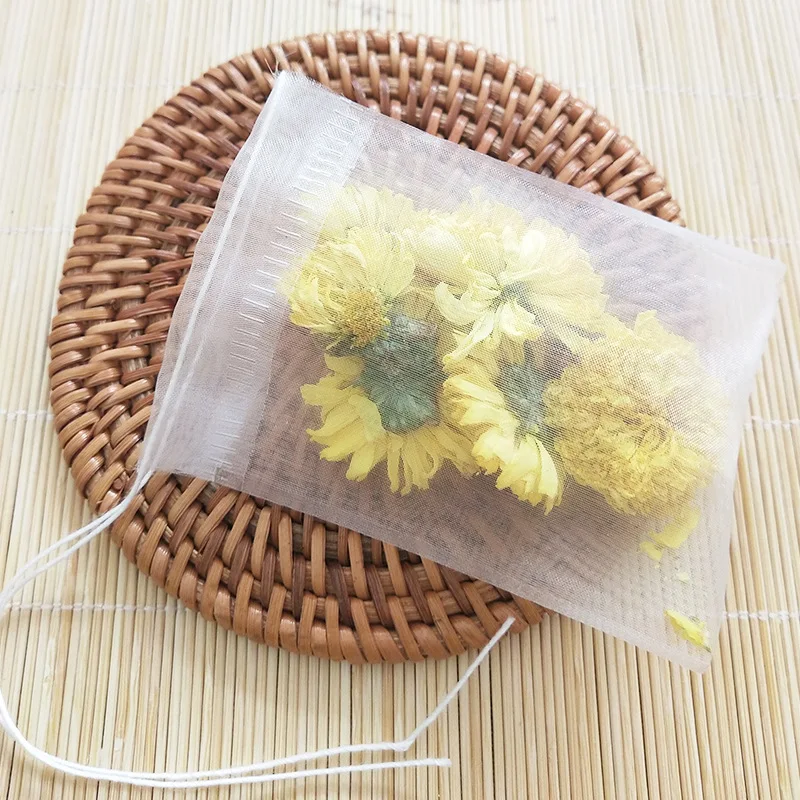 Nylon Tea Bag Food Grade Empty Scented Teabags Infuser With String Heal Seal Filter Paper For Herb Loose Tea