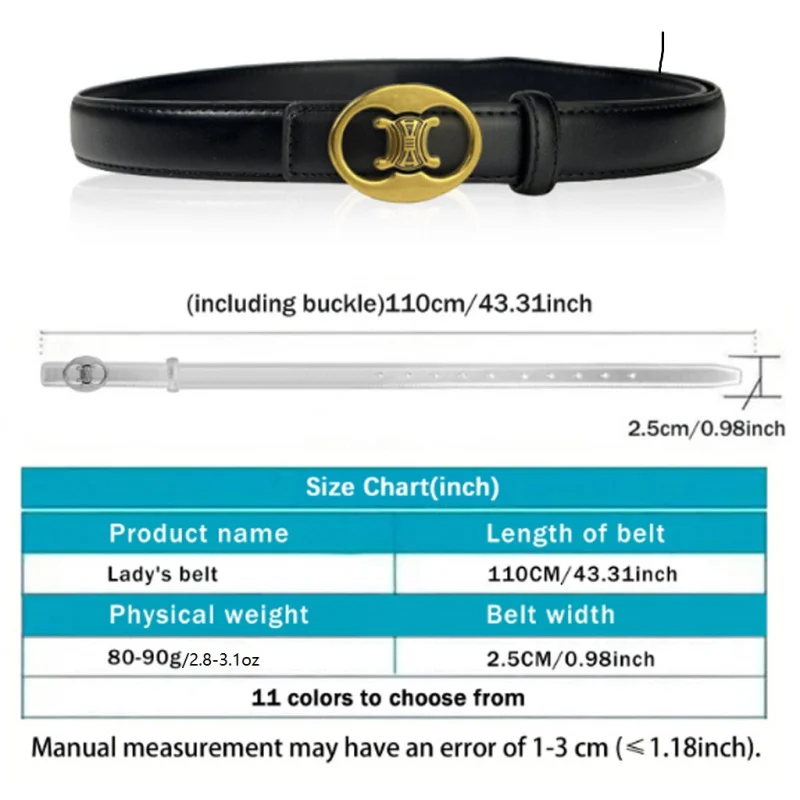 Light luxury high-end women's belt, high-quality gold buckle, stylish and simple style, with jeans, skirts, top women's belts.