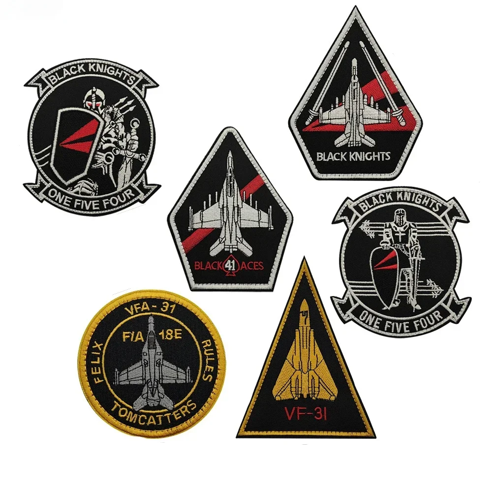 

VF-154 Black Knight Embroidery Patches VF-31 Morale Armband HOOK & LOOP Badge Clothes Backpacks Hats Personalized Accessories