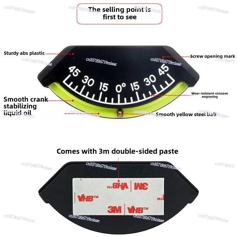 Off-road Room Vehicle-mounted Ornament Ship Pure Mechanical Horizontal Slope Measurement Angle Inclination Instrument Meter