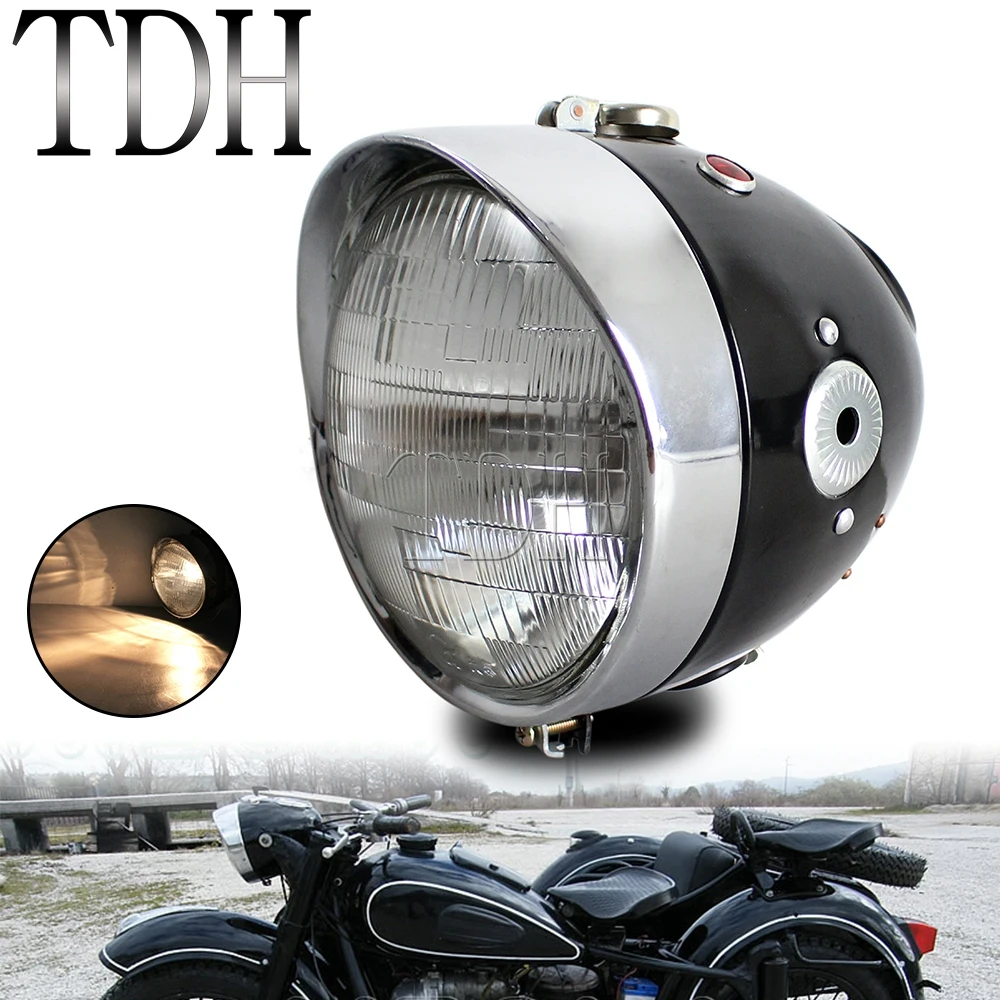 Motorcycle 7 inch Classic Retro Headlight Front Lamp For Zundapp DB BMW K750 KS750 M72 R12 R75 R51 R61 BW40 Dnepr Ural Sidecar