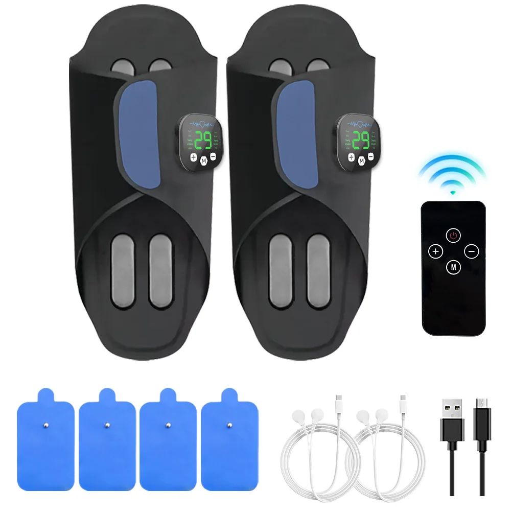 Ems Portable Foot Massage Instrument Micro Current Therapy Slippers Charging Mat for Relaxation
