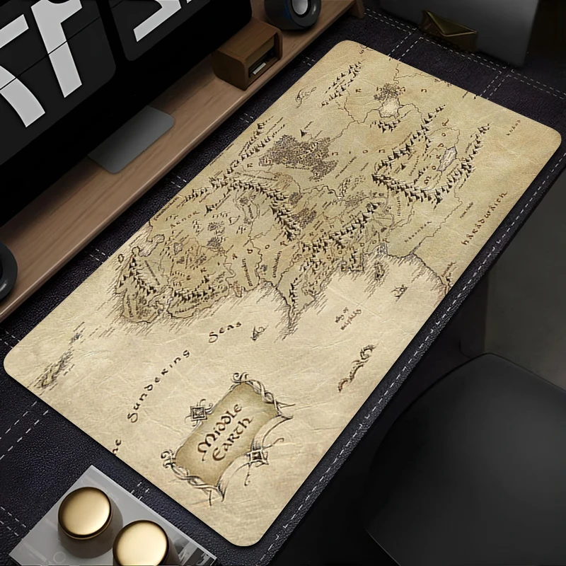 

Mouse Pad Game world map and terrain Design Non-Slip Desk Mat Accessories Stitched Edges For Home And Game For Gamer Mousepad