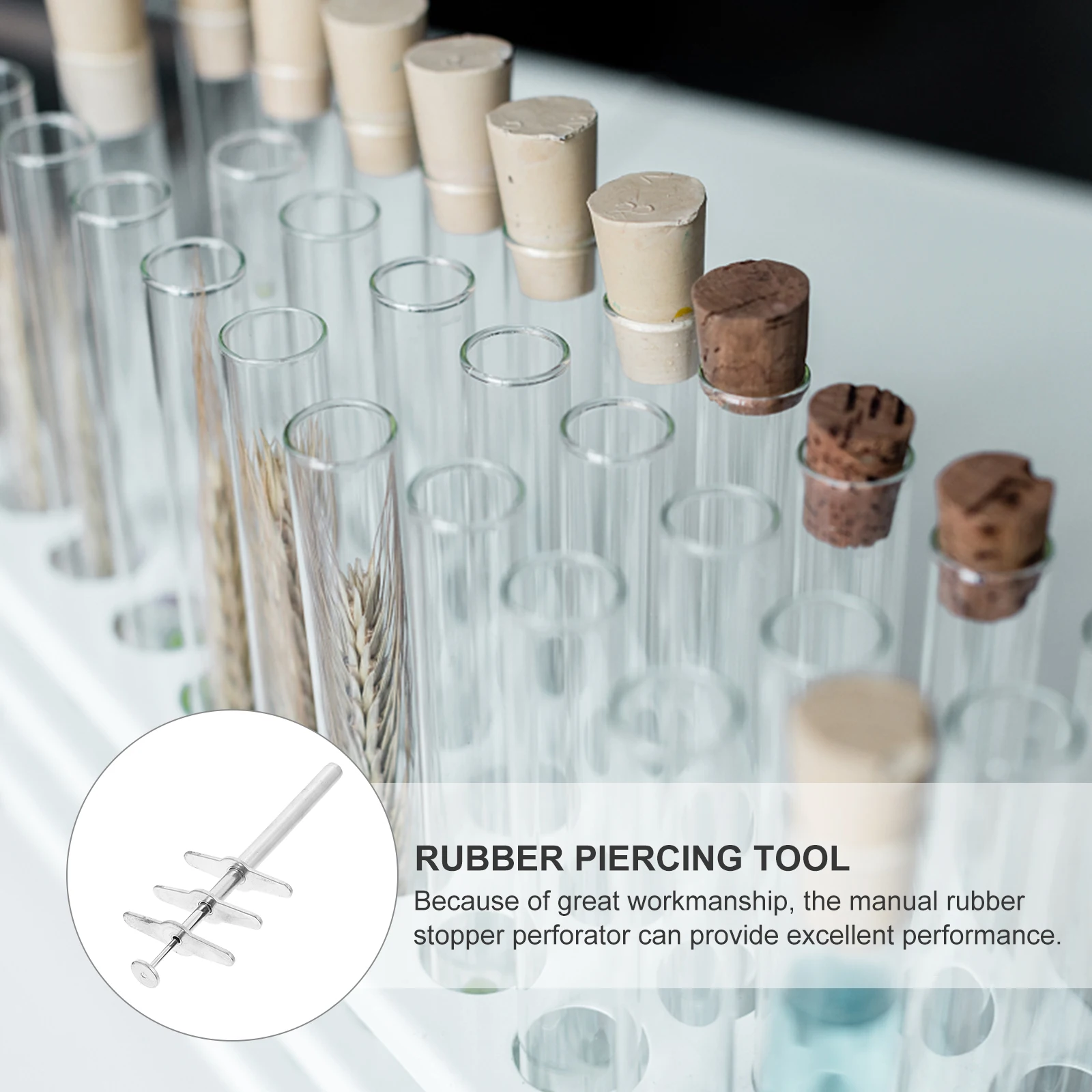 

4Pcs Rubber Punch Rubber Plug Drilling Tool Hole Tools Iron Experimental Equipment for Laboratory Use Manual Drilling Piercing