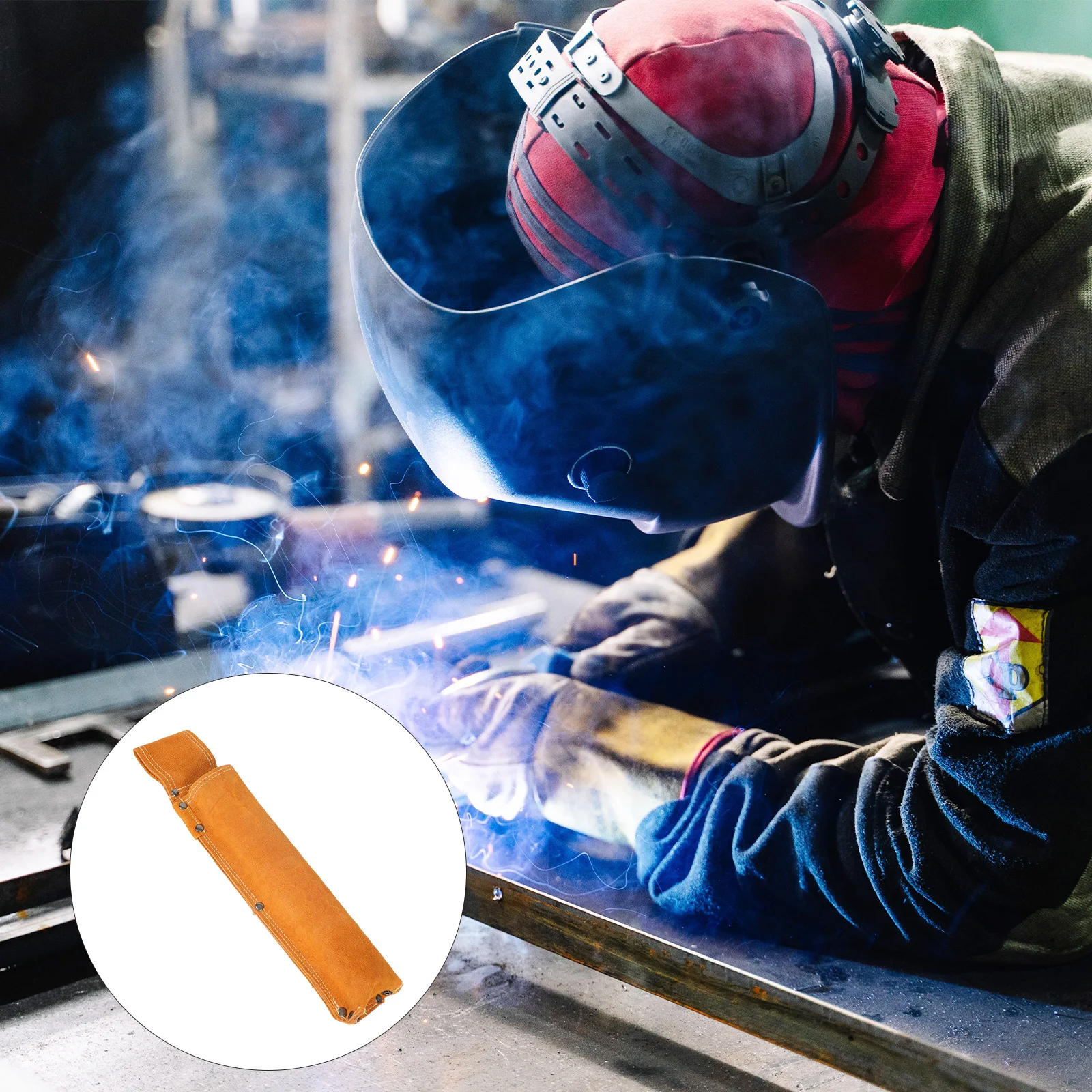 

Anti Scalding Tool Kit Welding Rod Holder Cowhide Material Wear Resistant Reinforced Rivets Comfortable Waist for Welders