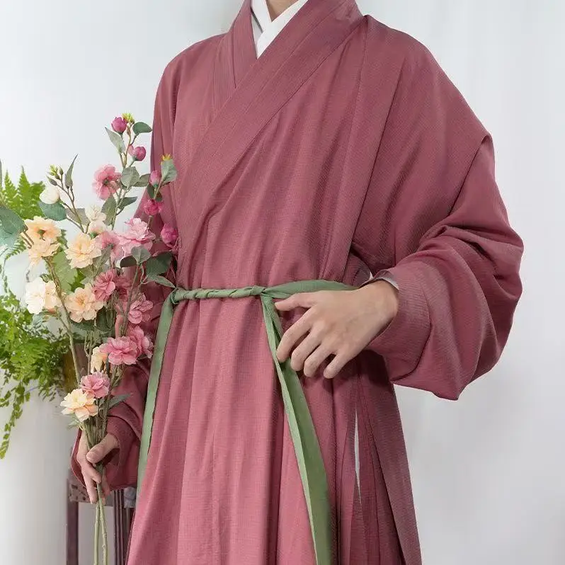 سلالة MIng التقليدية بلون هانفو للربيع والصيف وياقة متقاطعة قابلة للتنفس وأكمام ضيقة زي تنكري للطلاب