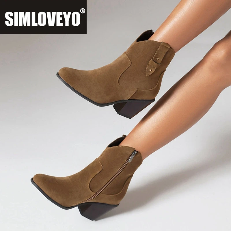 

ASILETO брендовые женские ботильоны из флока на танкетке на массивном каблуке 7,5 см, металлические повседневные женские ботильоны на молнии на молнии, большой размер 43 44