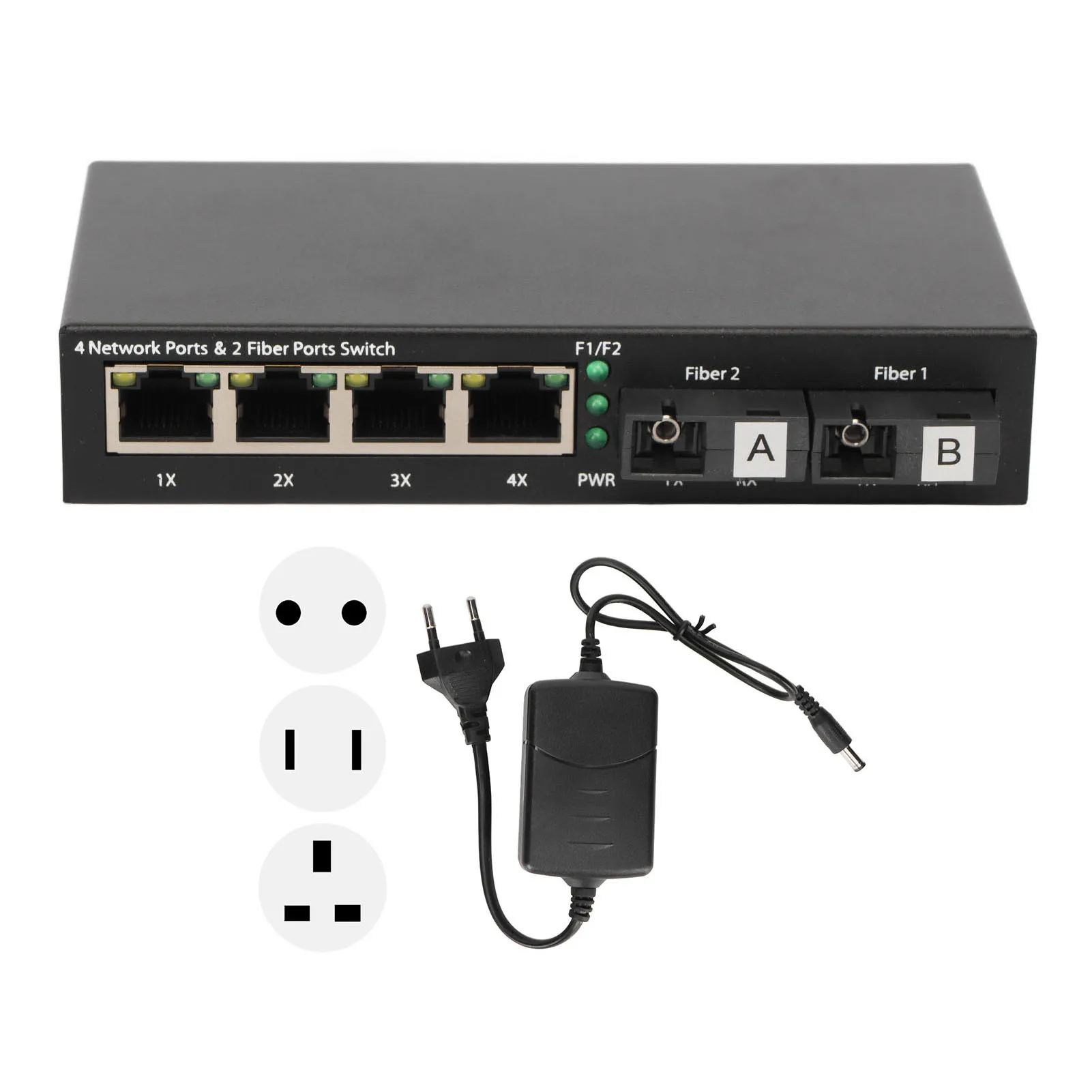 Media Converter 6 Ports 10 100 1000Mbps RX1550nm 20km Extension Gigabit Ethernet  for Network  Media Converter