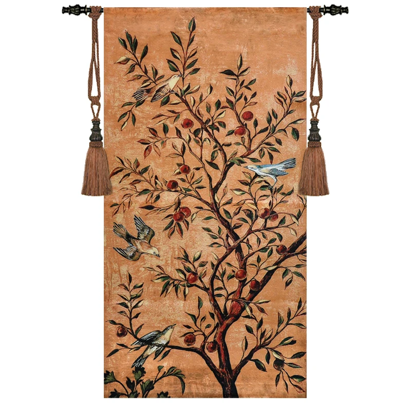 Phoenix Home Jacquard Tapestry, Auspicious Bird, Polyester Woven Tapestry Fabric Decorative Painting Living Room Bedroom Wall Ba