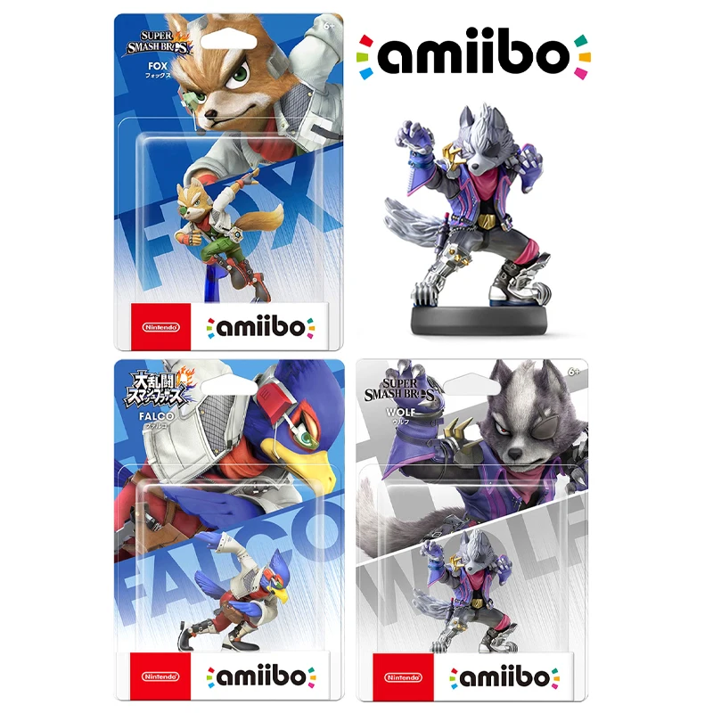 ARTSWIFT Nintendo Amiibo Star Fox Figura NFC Lobo Falco Fox para NS Versão Asiática Livre de Região Em Estoque Original
