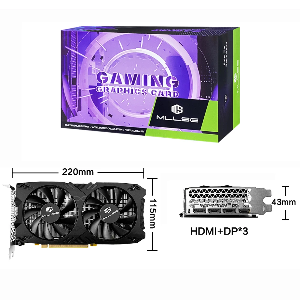 بطاقة رسومات ألعاب MLLSE AMD RX5500XT 8G 8GB 128Bit GDDR6 PCI-E 4.0 × 8 وحدة معالجة الرسومات Radeon rx5500xt 8gb بطاقات ألعاب فيديو بلاسا دي فيديو