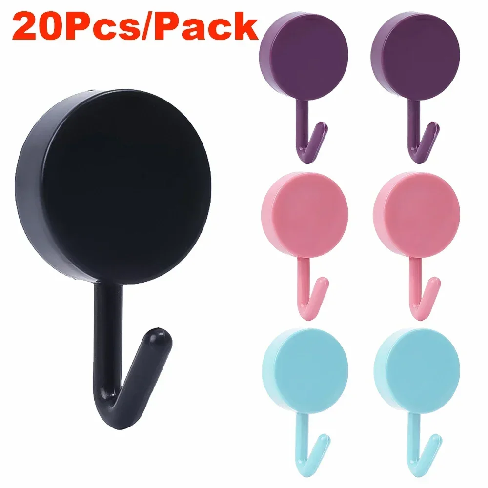 20/10Pcs Self Adhesive Wall Hooks Multi-Purpose Door Wall Storage Hanger Holder For Kitchen Bathroom Home Decorative Organizer