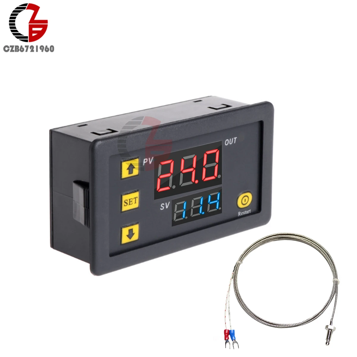 W3230 DC 12V 24V AC110-220V Probe Line Digital Temperature Control LED Thermostat Regulator Heat/Cooling Control Thermoregulator