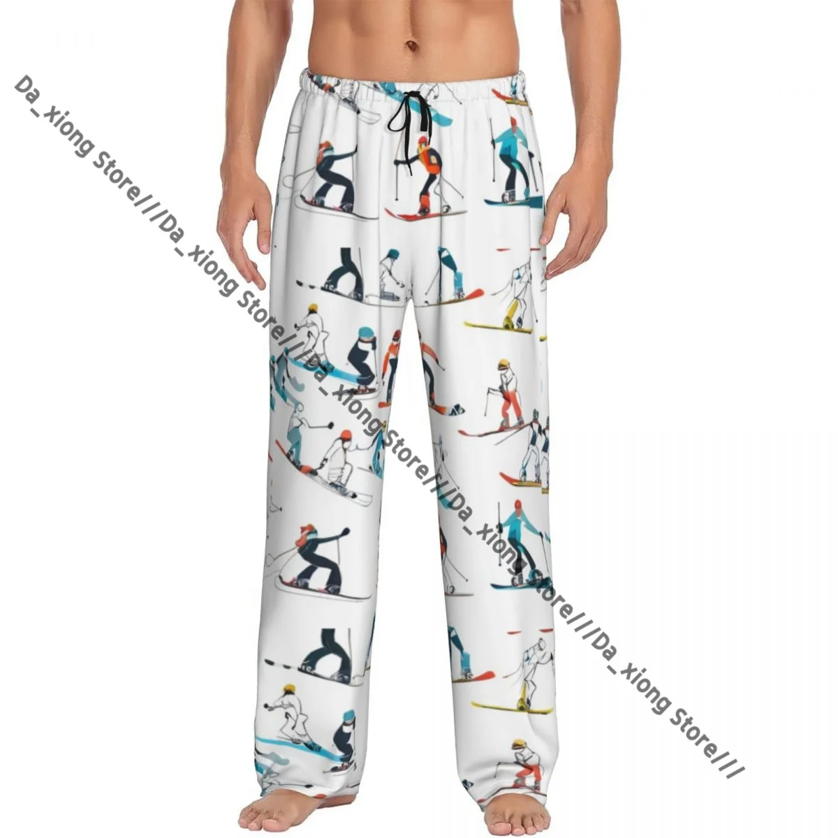 

Мужские штаны для сна, мужские брюки для отдыха, мужские пижамные штаны с принтом для катания на лыжах и сноуборде