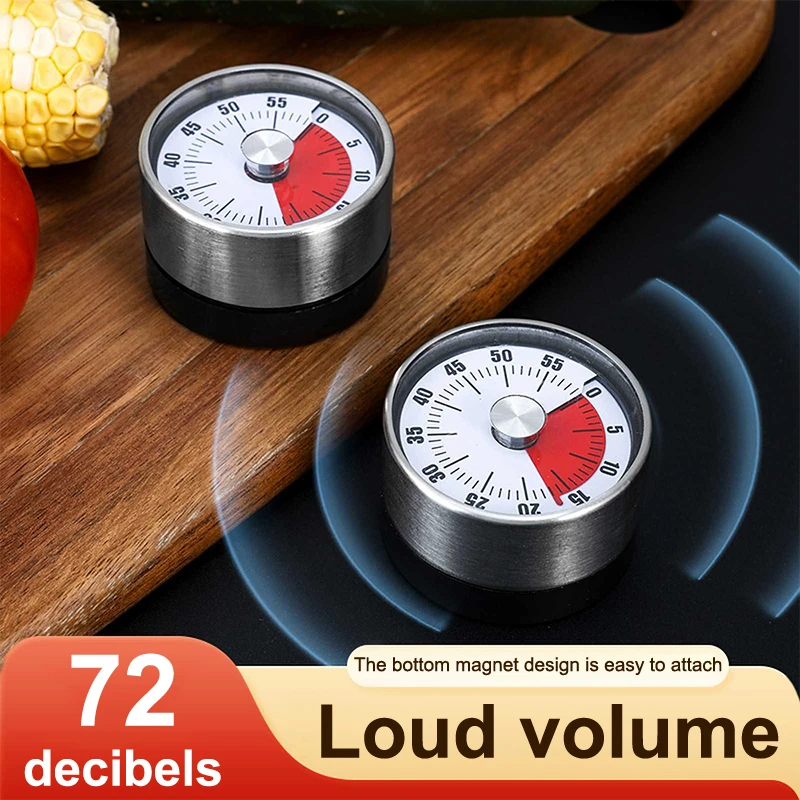 المطبخ الموقت تذكير الوقت 60 دقيقة المغناطيس شكل دائري أدوات المطبخ العد التنازلي إنذار تذكير الميكانيكية مؤقت طبخ #2