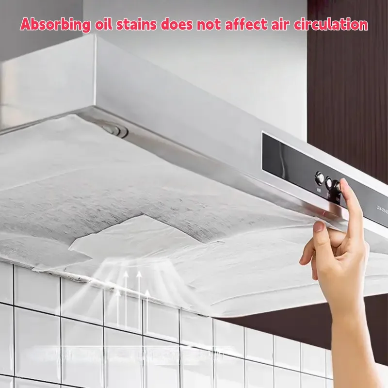 12Pcs Self Adhesive Range Hood Oil Filter Disposable Kitchen Vent Hood Replacement Filter Easy Install No Washing